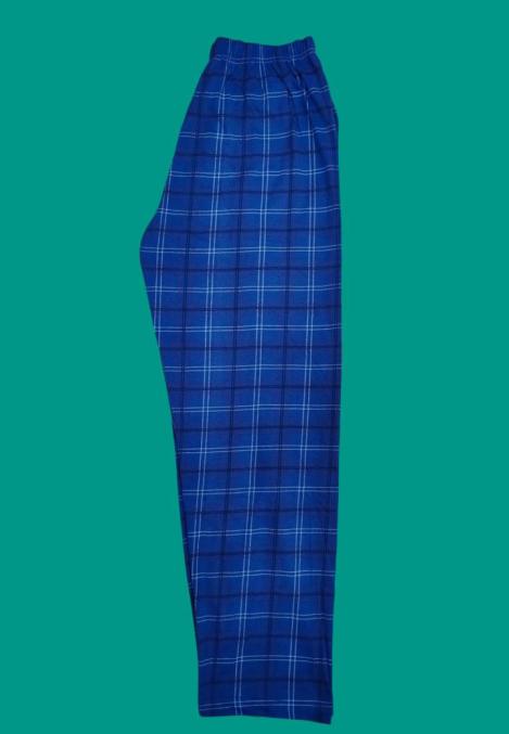 Pantaloni pijama bărbați albastru cu carouri, bumbac, Engros
